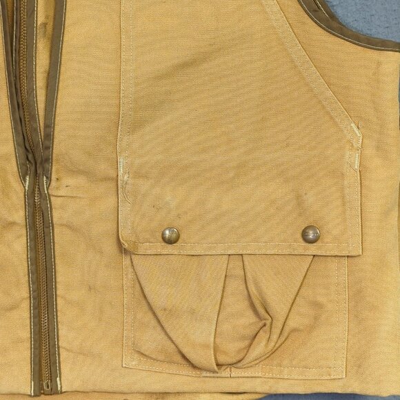 Carhartt VTG Vest Men's XL Brown Hunting Game Bag Canvas Shooting Union Made USA - Picture 4 of 16